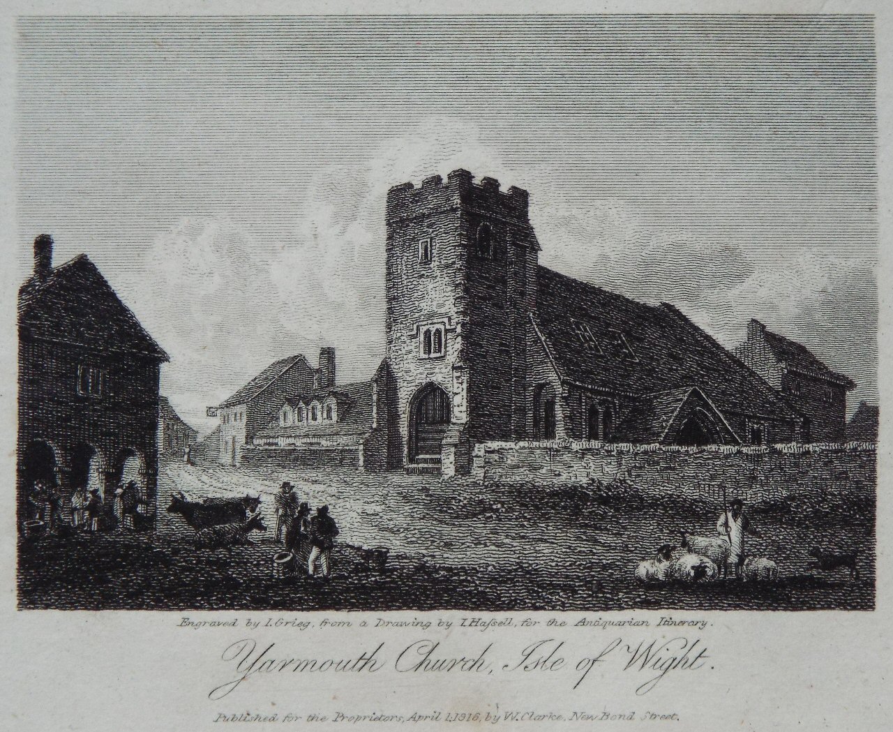 Print - Yarmouth Church, Isle of Wight. - Greig
